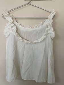 White Ruffled Cami Top