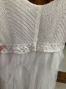 White Crochet Tulle Gown