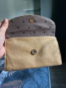 Embellished Woven Clutch Bag