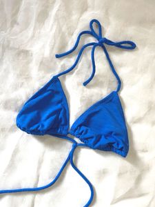 Vibrant Blue Triangle Bikini Top