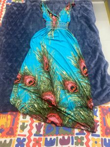 Bohemian Peacock Maxi Dress