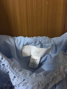 Blue Eyelet Crop Top