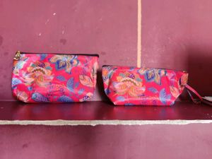 Floral Print Makeup Pouches (Set of 2)