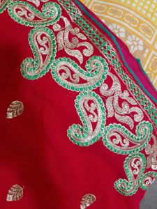 Beautiful Red Embroidered Saree 8 set