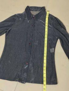 Sheer shimmer Black shirt