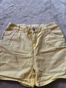 Yellow Denim Shorts