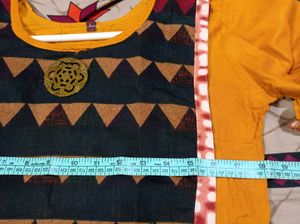 Boho Chic Kurti With Ikat Inspired Apron Overlay