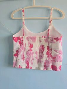 Lowest Prices_Pink Floral Cami Crop Top