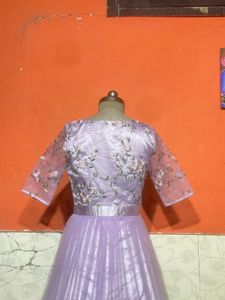 Lavender Floral Embroidered Gown