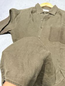 Uniqlo Men's Olive Linen Shirt