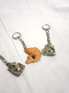 3 Keychains Combo Ganesh Keychain Fish Key Chain