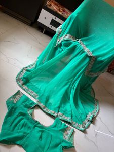 Stunning pear handwork Saree