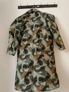 Unique Abstract Print Button-Down Shirt