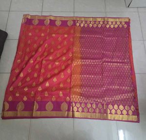 Flawless Orange/Pink Kanchivaram Saree