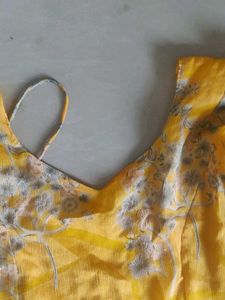 Yellow Floral Print Maxi Dress