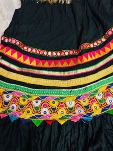 Embroidered reversible Black Skirt