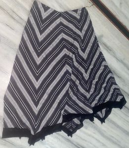 Chevron Print Flared Skirt