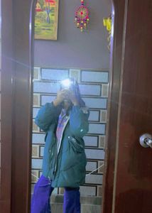 long Stylish Green Puffer Jacket