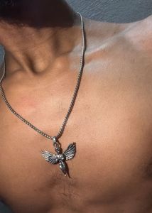 Silver Angel Pendant Necklace