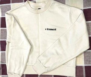 H&M crop Cream L'eternite Sweatshirt