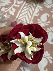12 Maroon Velvet Floral Hair Pins
