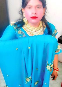 Elegant Blue Saree with Embellishments