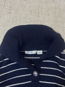 Striped Navy Turtleneck Sweater
