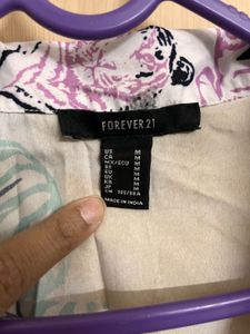 Tiger Print Cropped Button-Up Shirt
