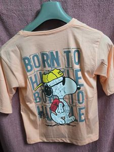 Cute Peach Snoopy Graphic Tee