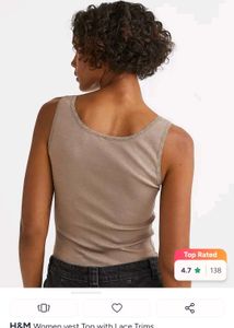 H&amp;M Tan Lace Trim Tank Top