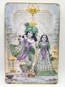 Krishna Radha crystal bubble frame 12x18 inch