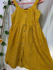 Denim Pants &amp; Yellow Dress Set