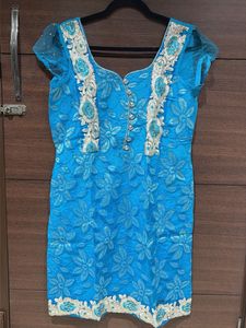 Blue Embroidered Kurta Set