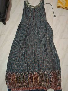 Elegant Ethnic Gown with Embellished Neckline