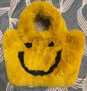 Fuzzy Smiley Face Handbag