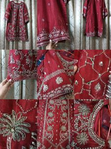 Maroon Embroidered Kurta Set with Sharara