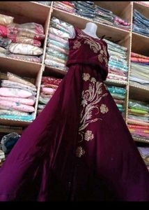 bust 40 Elegant Maroon Embroidered Lehenga Set