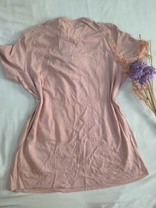 Pink Lace-Up T-Shirt