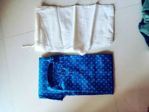 Men's Blue Kurta Set with White Pyjama