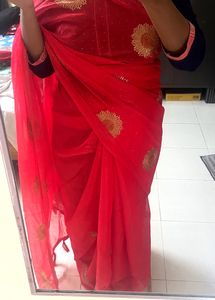 Red Partywear saree