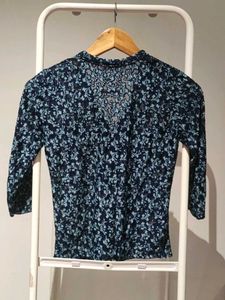 Chic Floral Mesh Button-Up Top