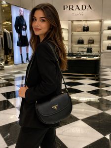 Prada Black Leather Shoulder Bag