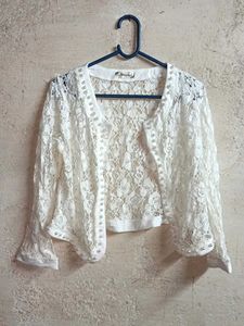 Partywear Crop Lace Bolero Shrug Sheer