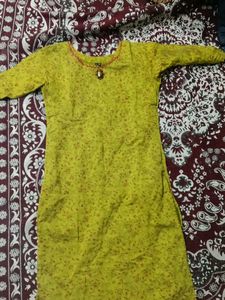 Floral Print Green Kurta