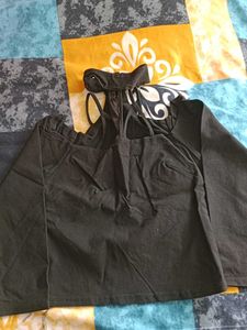 Chic Black Cut-Out Long Sleeve Top