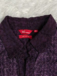 Elegant Purple Short Sleeve Blouse