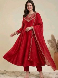 Elegant Red Kurta Set with Dupatta