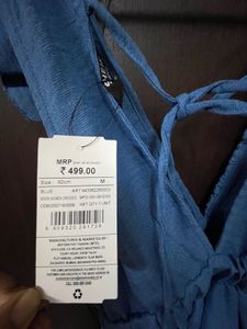 Blue Ruffle V-Neck Dress