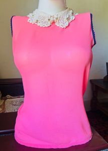 Pink Transparent Embellished  Top