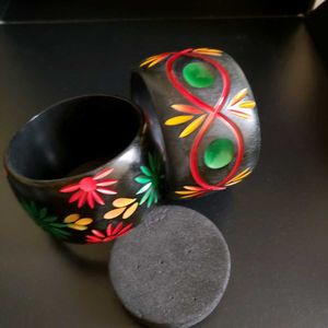 Wooden Bangles Combo Of 2